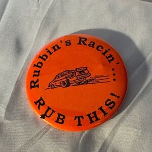 Orange Racing Button Pin